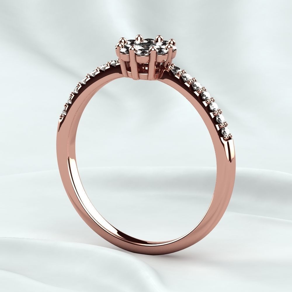 Red Gold Fashion Ring 3D print model_14