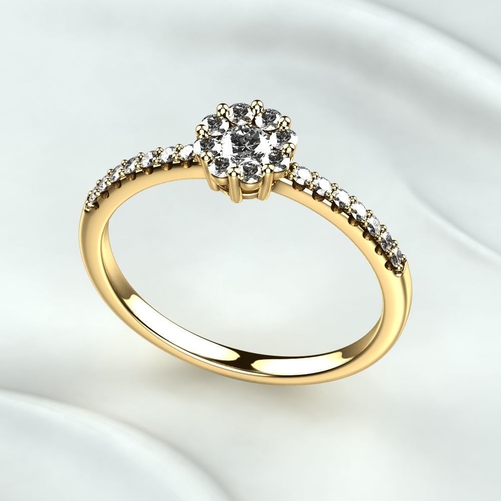 Red Gold Fashion Ring 3D print model_4