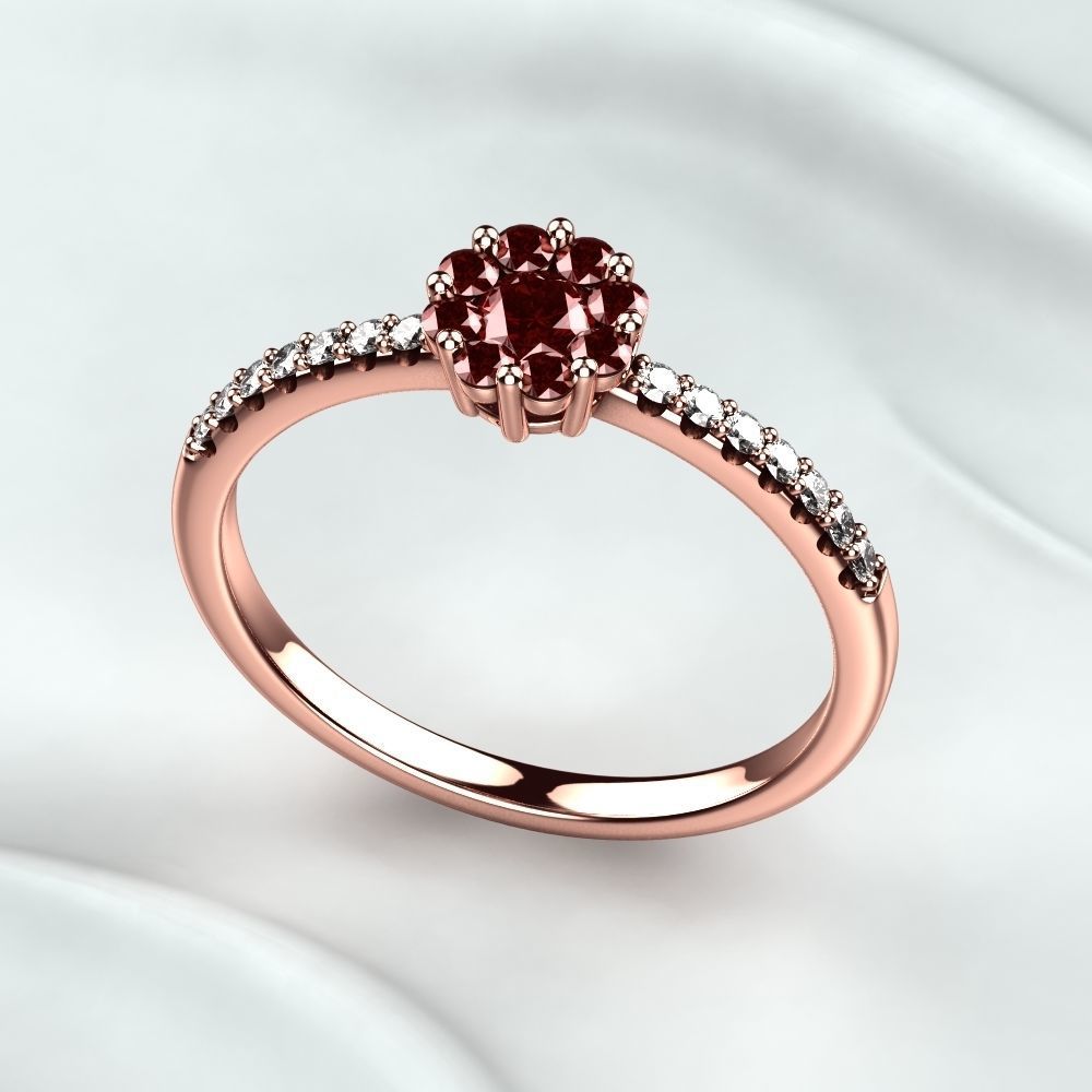 Red Gold Fashion Ring 3D print model_3