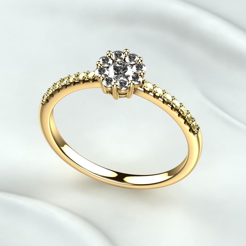 Red Gold Fashion Ring 3D print model_5