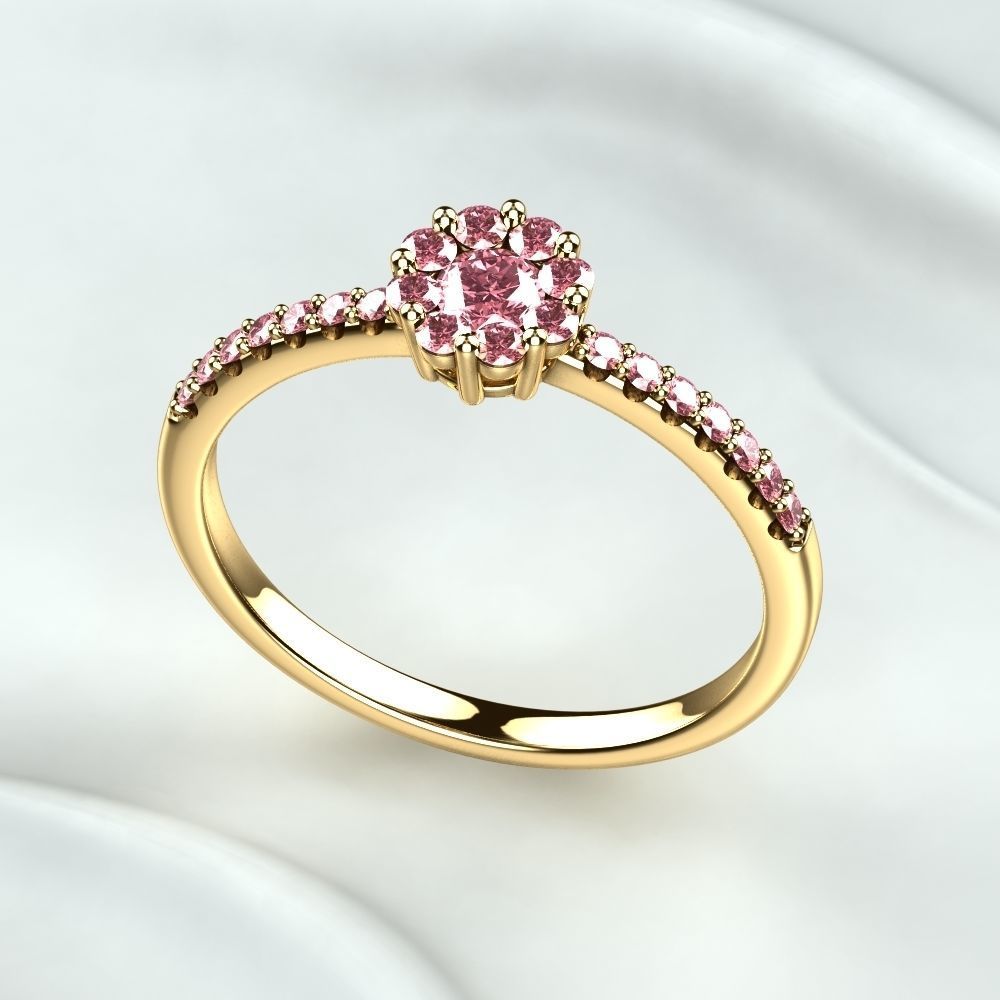 Red Gold Fashion Ring 3D print model_6