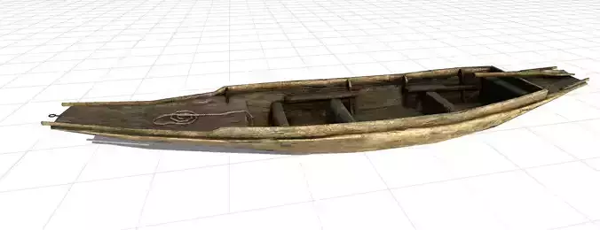 Old Boat Low-poly 3D model