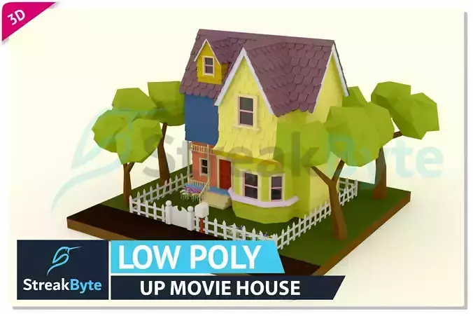 Low Poly Up Movie Mini House