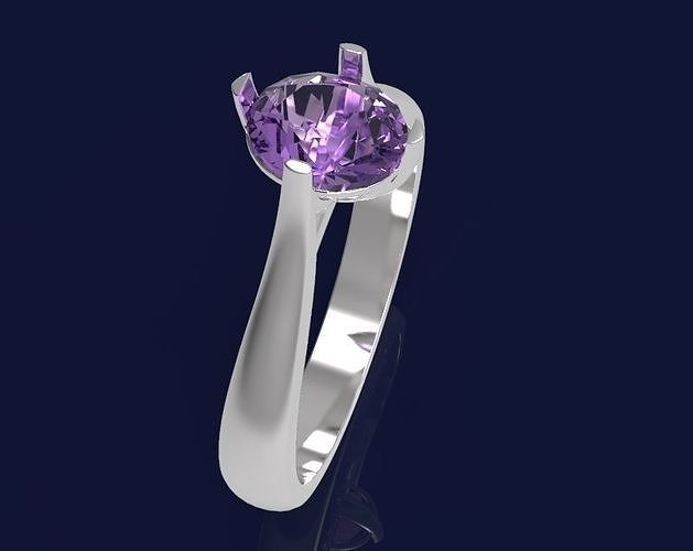 Ring with gems - 3 3D print model