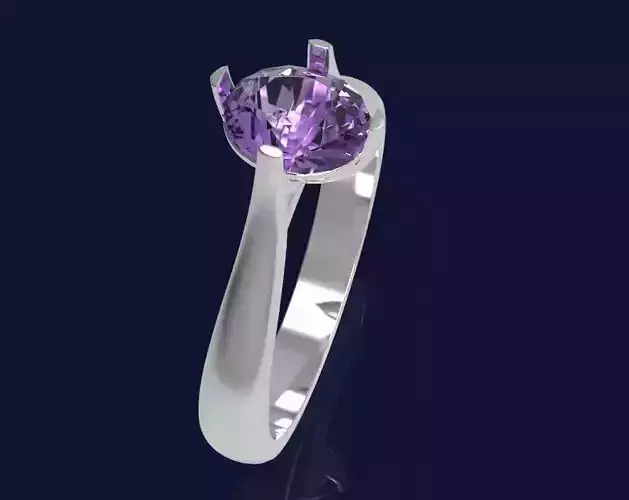 Ring with gems - 3 3D print model