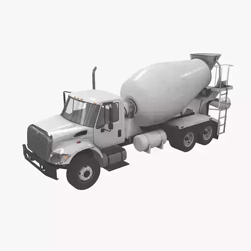  Mixer Truck International 7400 Low-poly 3D model