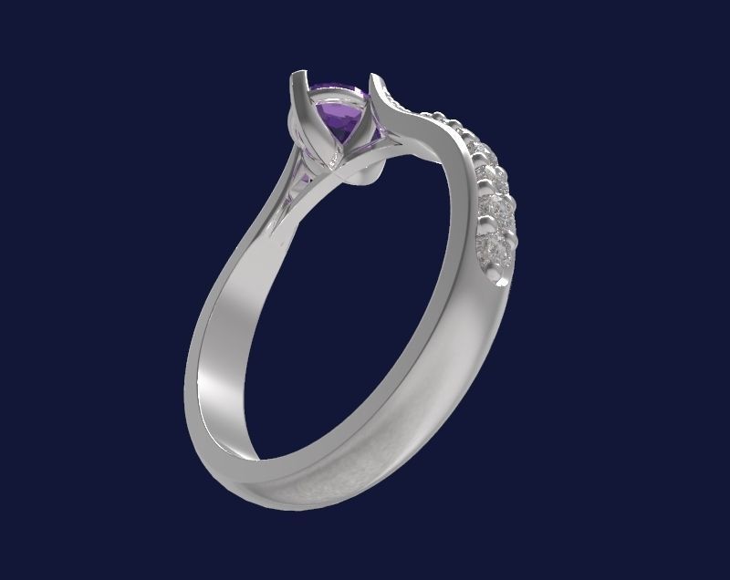 Ring with gems - 4 3D print model_2