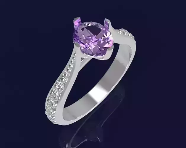 Ring with gems - 4 3D print model