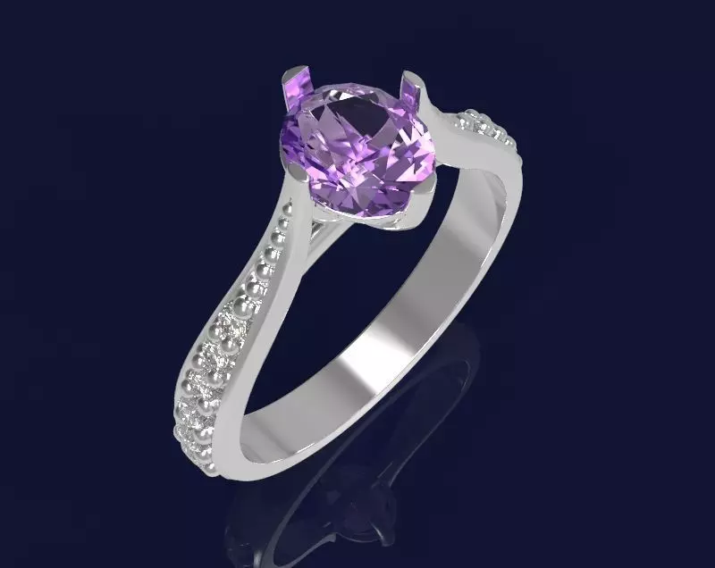 Ring with gems - 4 3D print model_0