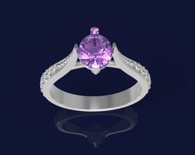 Ring with gems - 4 3D print model_4