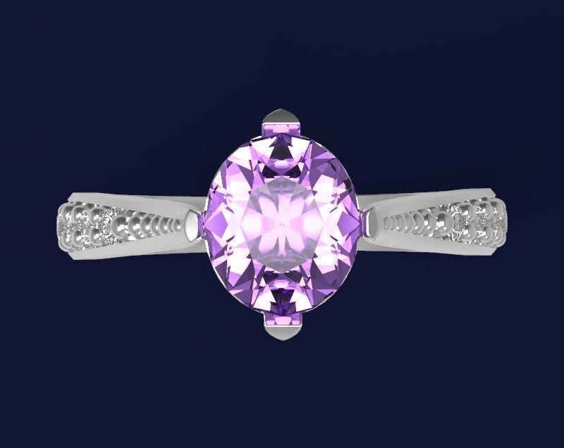 Ring with gems - 4 3D print model_3