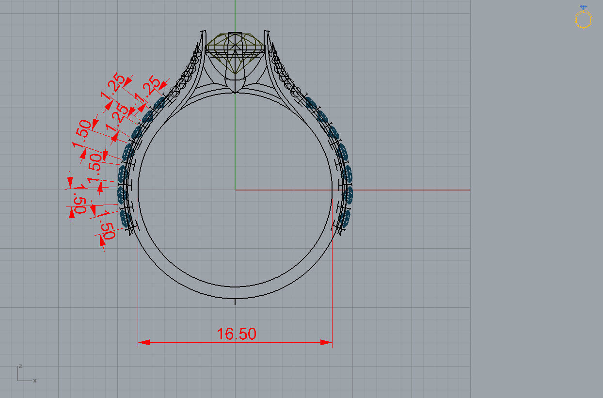 Ring with gems - 4 3D print model_7