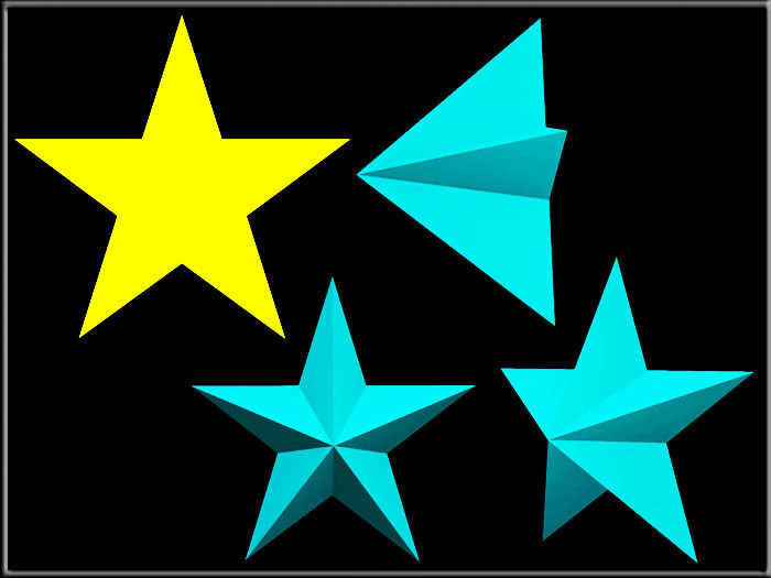 3D STAR two stars Low-poly 3D model_1