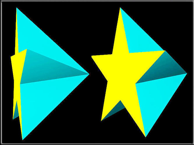3D STAR two stars Low-poly 3D model