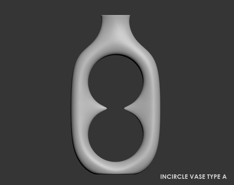 Incircle Vases Set 3D model_7