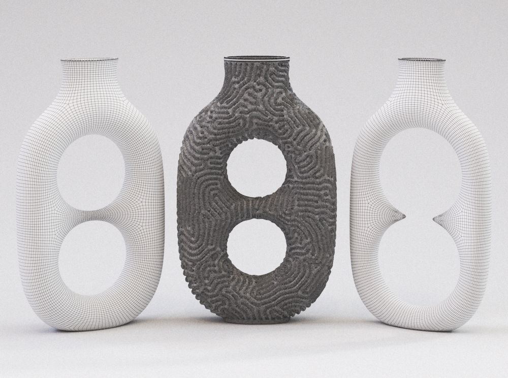 Incircle Vases Set 3D model_1