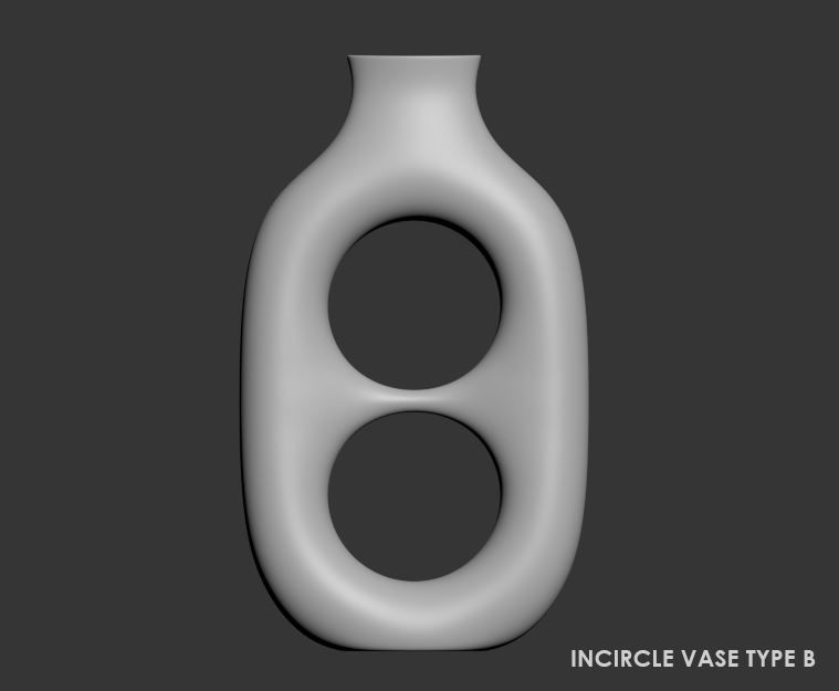 Incircle Vases Set 3D model_10