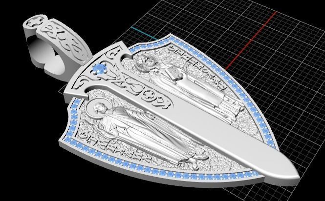 Orthodox Pendant with the faces of saints 3D print model_4