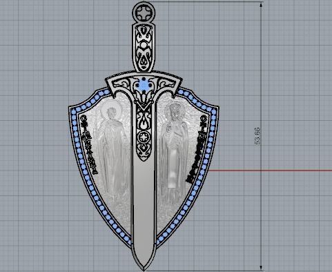 Orthodox Pendant with the faces of saints 3D print model_7
