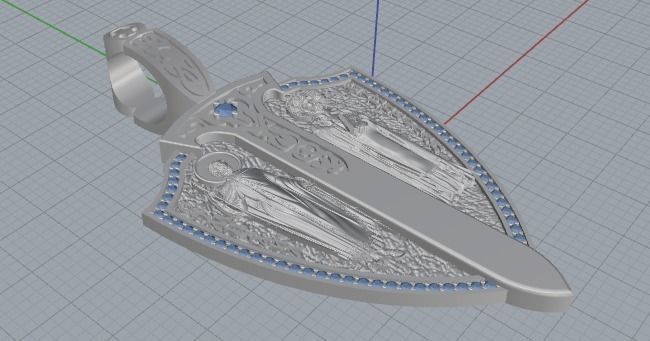 Orthodox Pendant with the faces of saints 3D print model_11