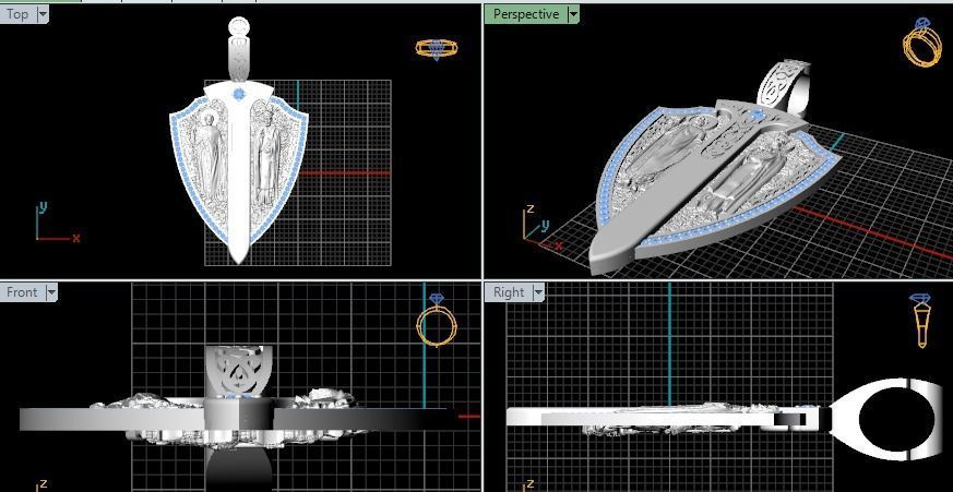 Orthodox Pendant with the faces of saints 3D print model_6