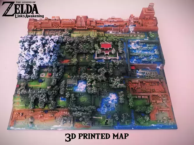 Zelda Link s Awakening map 3D print model