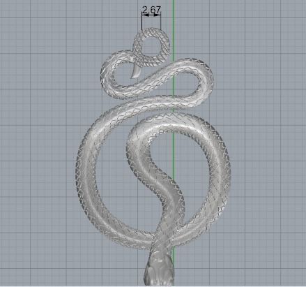 Snake Pendant 3D print model_3
