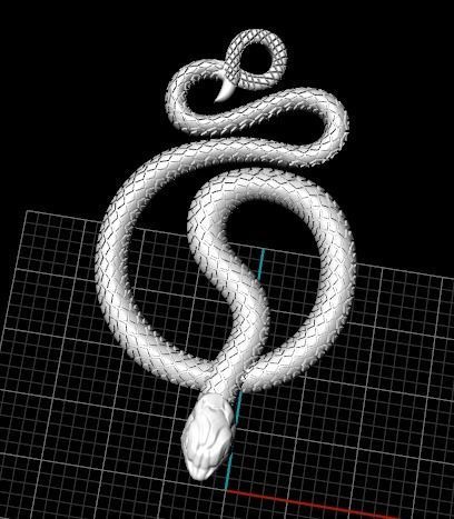 Snake Pendant 3D print model_9