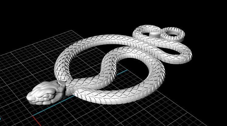 Snake Pendant 3D print model_7