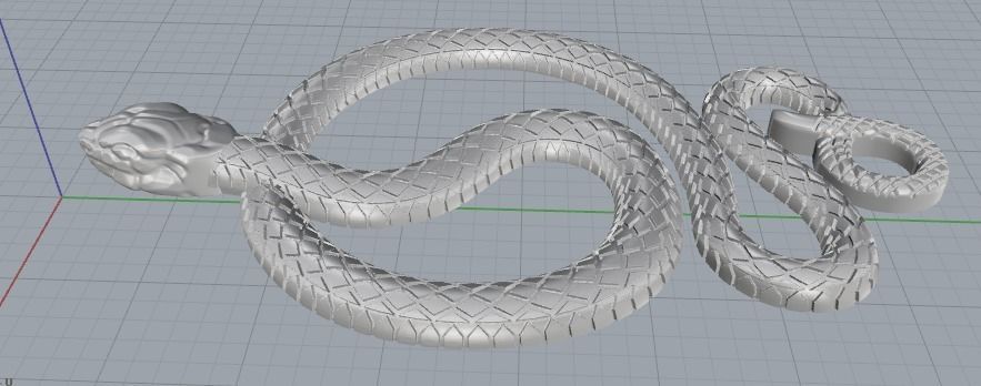 Snake Pendant 3D print model_4