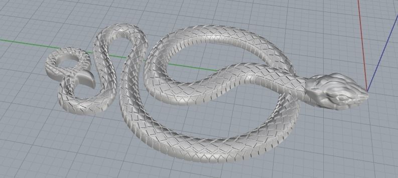 Snake Pendant 3D print model_2