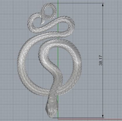 Snake Pendant 3D print model_1