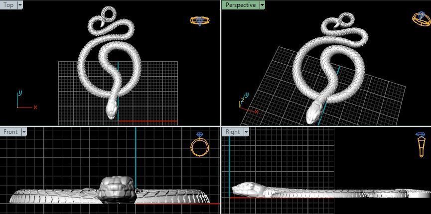 Snake Pendant 3D print model_6