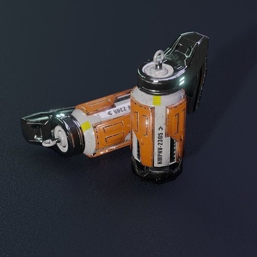Granade hi-tech Low-poly 3D model