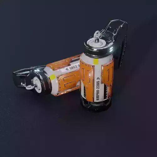 Granade hi-tech Low-poly 3D model