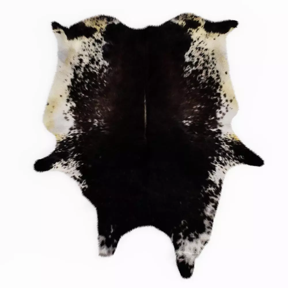 Black And White Cow Skin Rug 3D model_0