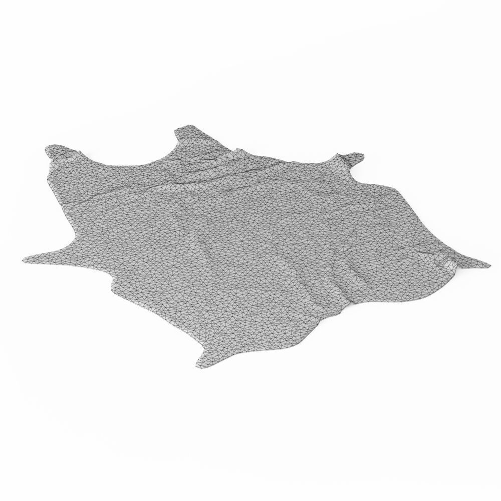 Black And White Cow Skin Rug 3D model_5