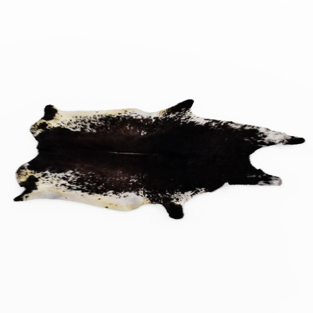 Black And White Cow Skin Rug 3D model_2