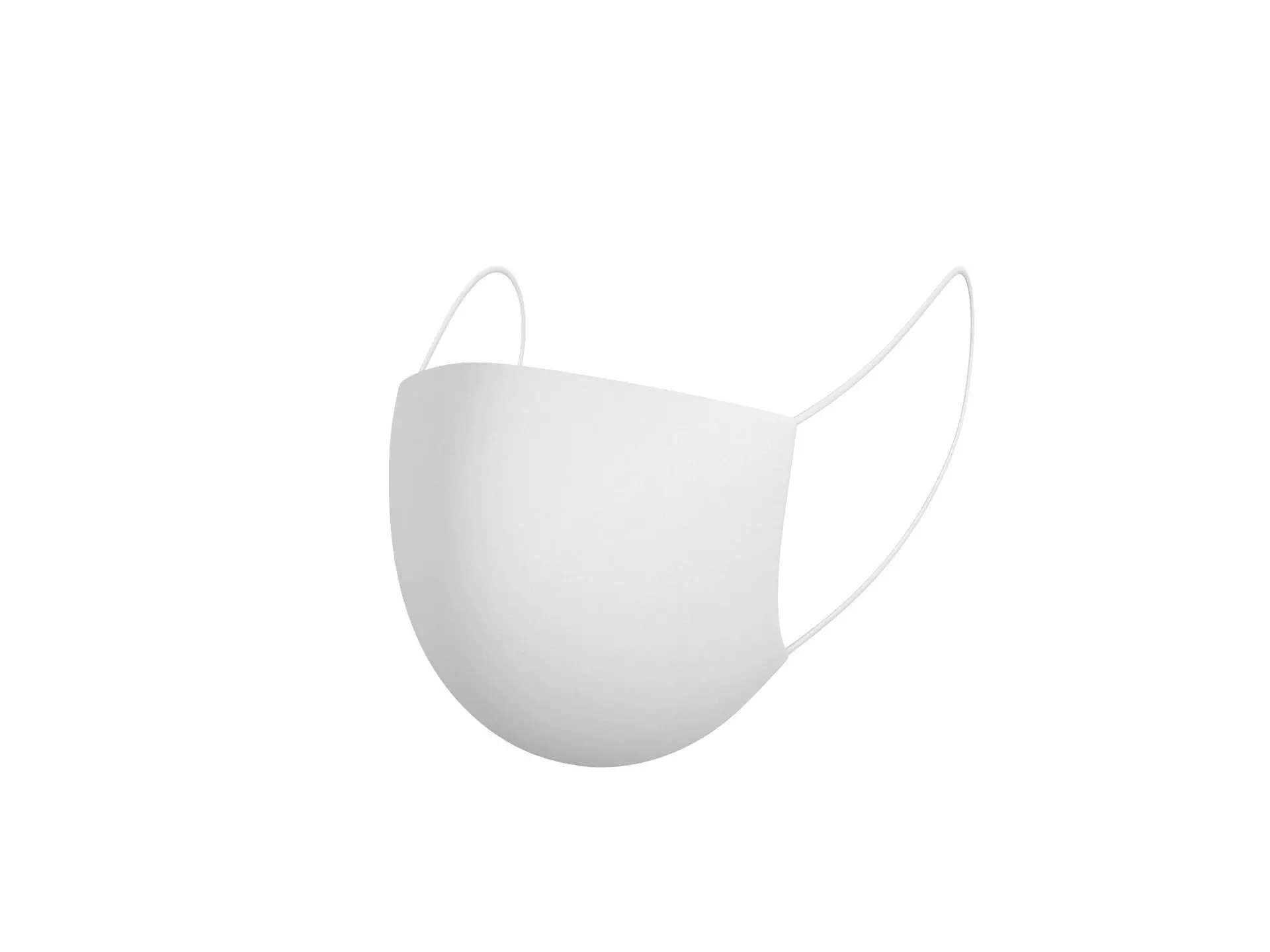 White Surgical Mask 3D model