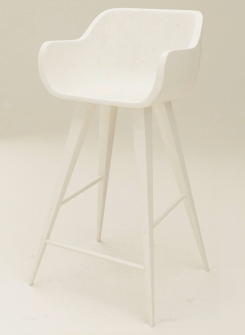 Wood Bar Chair 3D model_10