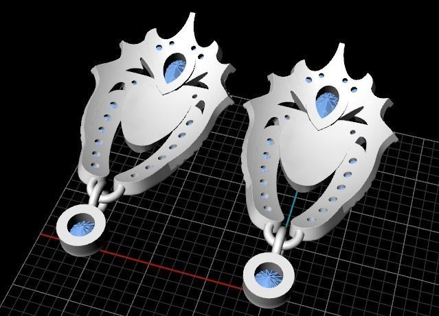 Earrings Head Girl 3D print model_4