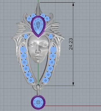 Earrings Head Girl 3D print model_7