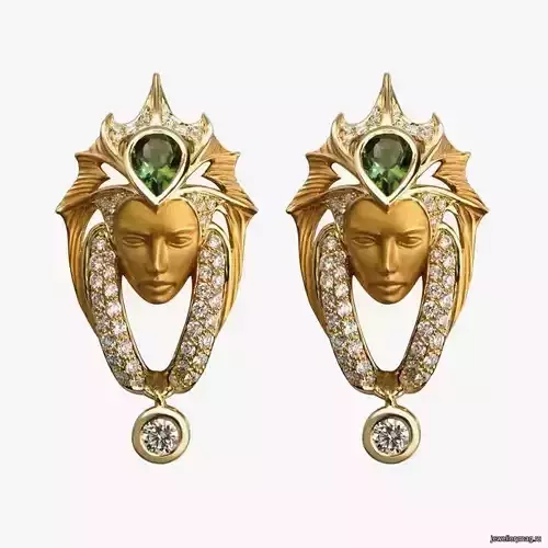 Earrings Head Girl 3D print model