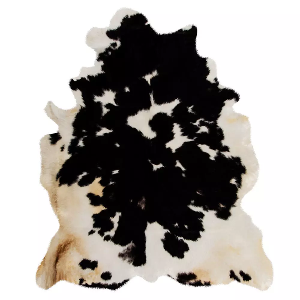 Black And White Skin Cow Rug 3D model_0