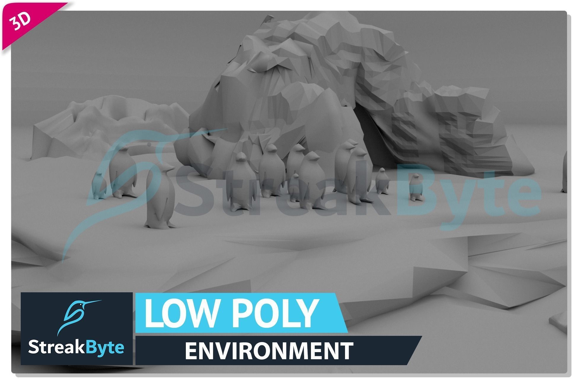 Low Poly glacier Environment Low-poly 3D model_5