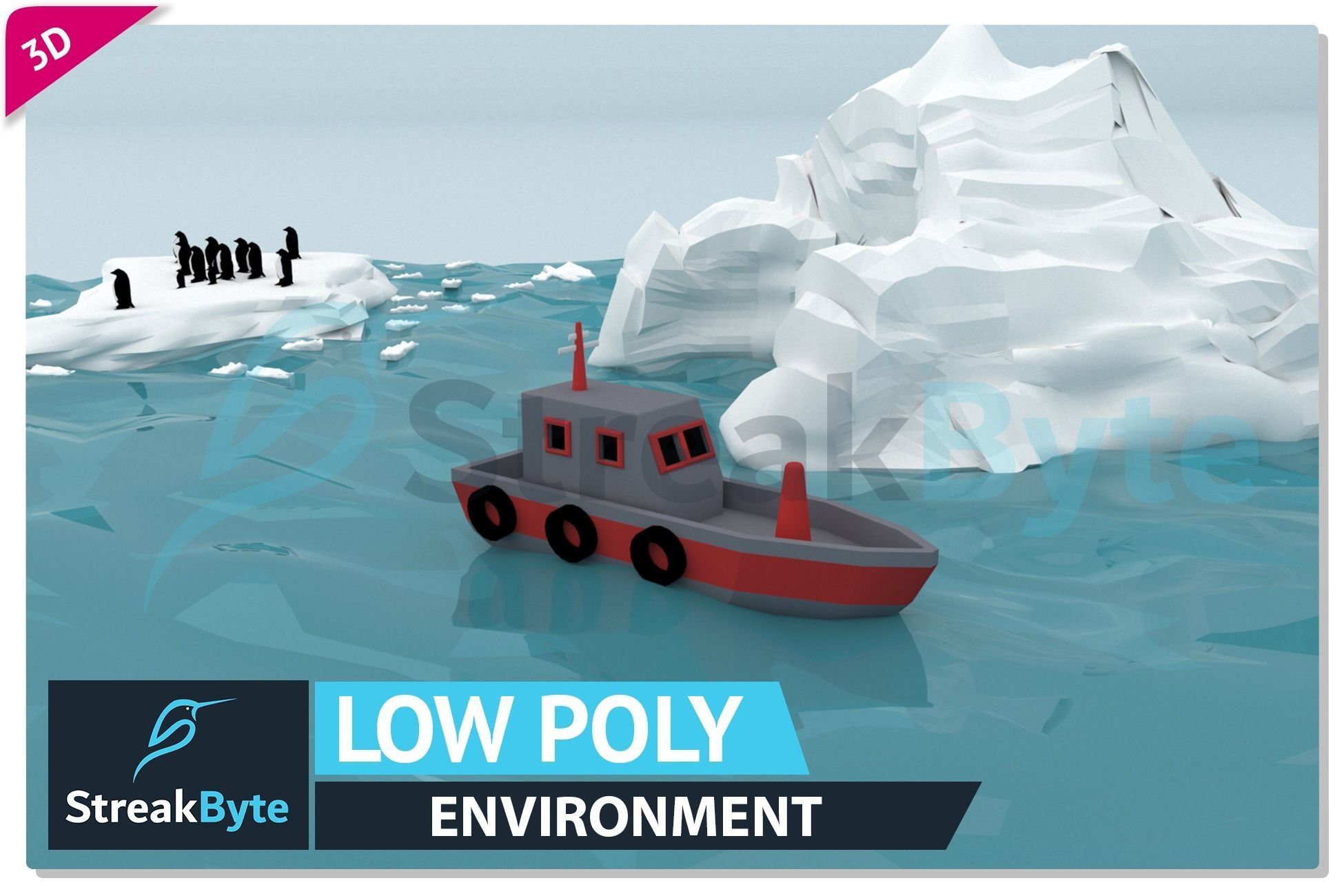 Low Poly glacier Environment Low-poly 3D model_2