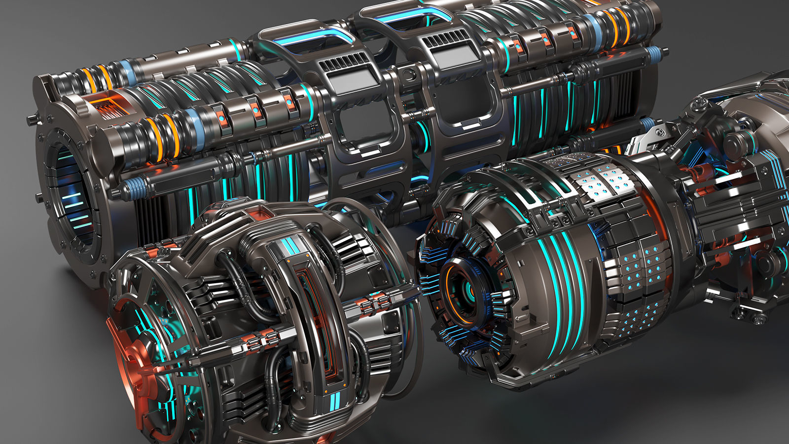 Sci Fi Mega Elements KITBASH - SUBDIVISION READY - pack 3 3D model_2