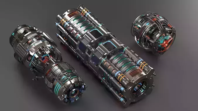 Sci Fi Mega Elements KITBASH - SUBDIVISION READY - pack 3