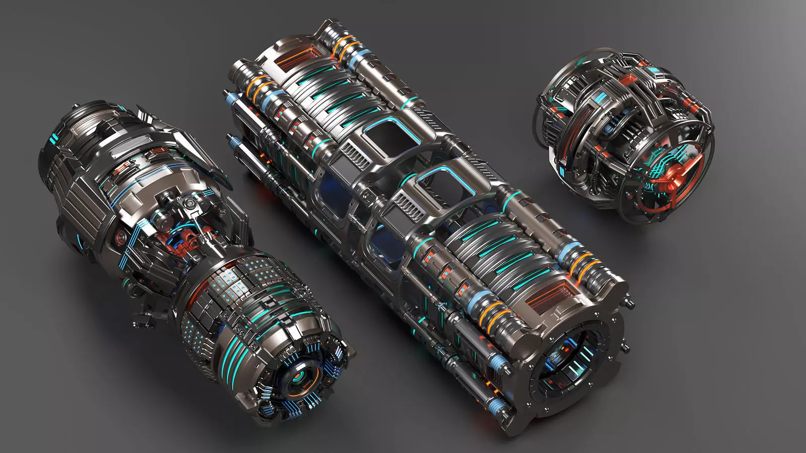 Sci Fi Mega Elements KITBASH - SUBDIVISION READY - pack 3 3D model_0