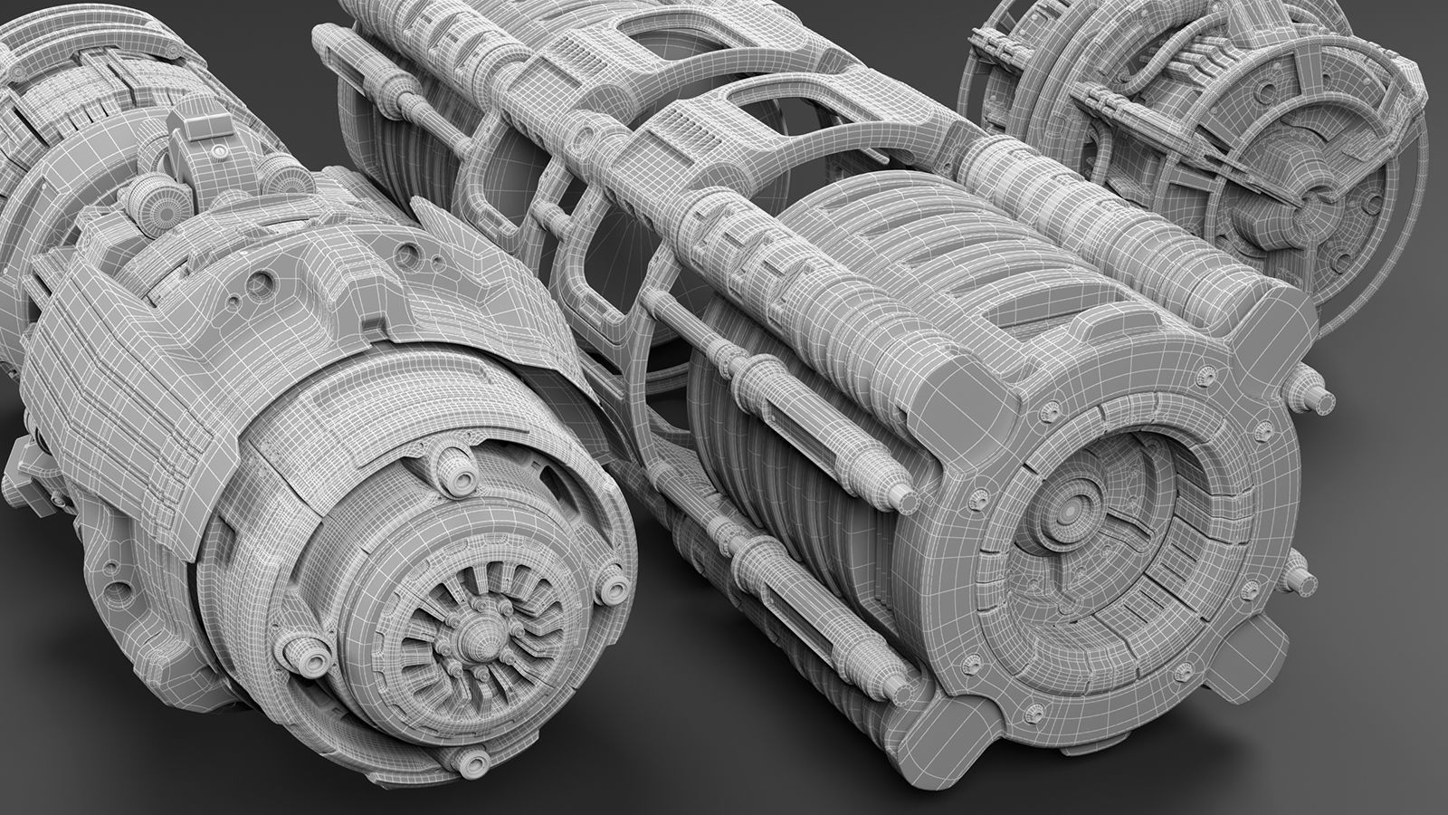 Sci Fi Mega Elements KITBASH - SUBDIVISION READY - pack 3 3D model_8